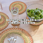 Homespice Azalea Braided Trivets Ideal as Pot Holders, Round 8" Set of 6 - Image 4