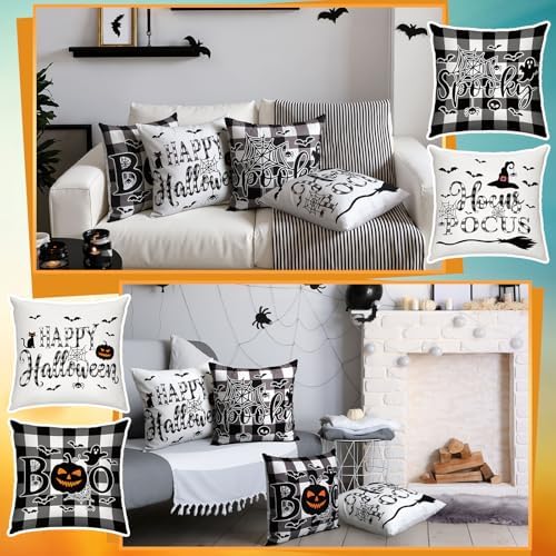 GlikCeil Set of 16 Christmas Pillow Covers 18 x 18 Inch Holiday Throw Pillow Covers Halloween Fall Winter Seasonal Pillowcases Decorative Cushion Pillowcases for Farmhouse Home Couch Sofa Decor - Image 5