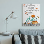 Fall Leaves Pumpkin Bicycle, 30 x 40 Inch Canvas Wall Art - Image 3
