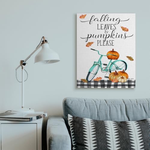 Fall Leaves Pumpkin Bicycle, 30 x 40 Inch Canvas Wall Art - Image 3