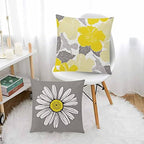 Yellow Throw Pillow Covers 20x20 Set of 6, Large Daisy Floral Home Decor - Image 4