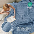 Bedsure Soft Full Size Fleece Blankets for Bed Blue 84"x90" - Image 4