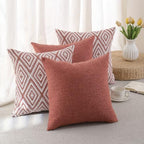 HPUK Throw Pillow Covers 18x18, 4 Pack, Coral Textured Couch Pillow Covers - Image 3