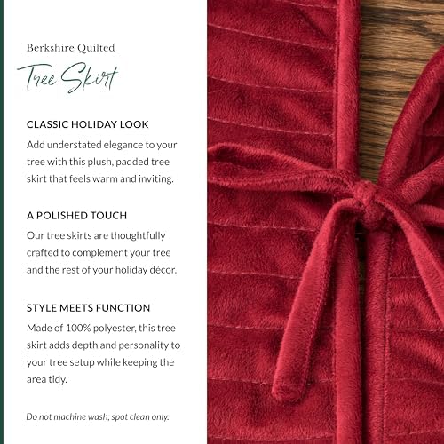 Balsam Hill Berkshire Christmas Cardinal Tree Skirt - Elegant Quilted Tree Base that Beautifully Conceals Your Stand and Enhances Your Holiday Decorating, Cardinal, 60" - Image 3