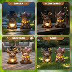 Retisee 2 Pcs Solar Highland Cow Garden Statue LED Light Resin Outdoor - Image 6