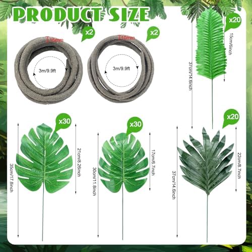 Preboun 34 Pcs Jungle Safari Decor Artificial Vines for Classroom Ceiling - Image 2