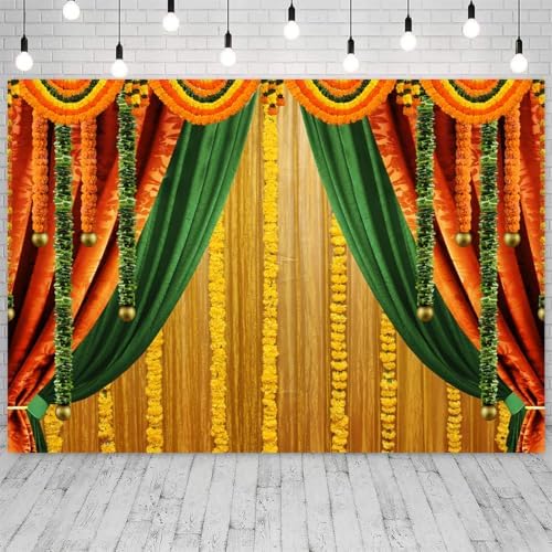 12x8ft Indian Pooja Backdrop Indian Diwali Traditional Festival Ganpati Hindu Puja Photography Background Hindu Wedding Party Banner Decorations Photo Studio Props - Image 3