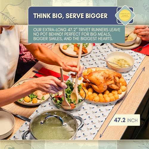 Trivet Table Runner - Heat Resistant 350F, Waterproof, Reversible for Hot Dishes, Plates & Pots (French Farmhouse, 48 inch) - Image 5