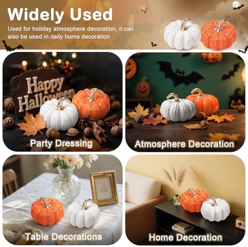 7.9 Inch Realistic Fake White Pumpkin Decoration Ceramic Figurines - Image 5