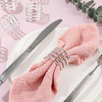 Napkin Rings Set of 24 Napkin Rings for Table Valentine's Day Wedding Christmas Decor (Silver, S) - Image 2