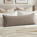 MIULEE Decorative Linen Lumbar Pillow Cover 14x36 Inch Dune by MIULEE