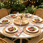 Round Placemats Set of 10, Cotton Woven Tablemats, Hot Pads for Kitchen, Jute Rattan Charger Plates for Dinner, Non Slip Heat Resistant Place Mats, 13.5'' Braided Placemat for Decor (Brown Jute) - Image 5