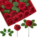 InnoGear Fake Roses 100 Pcs Dark Red Flowers Artificial Faux Foam Floral by InnoGear