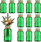 12 Pack Mason Jar Vases for Centerpieces, Green Glass Flower Vase by LEYIQU