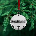 Wallace Silver-Plated Sleigh Bell Ornament 2023-53rd Edition Annual Collectible with Gingerbread Man and Christmas Tree Design, Handcrafted in USA, Includes Gift Box and Velvet Pouch - Image 4
