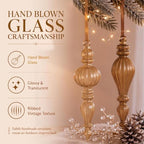 Sotiff 6 Pcs Mercury Glass Christmas Ornaments, Vintage Finial Decorations - Image 3