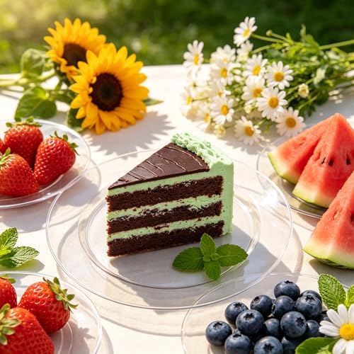 FLOWERCAT 60PCS Clear Plastic Plates - Disposable Clear Plates Heavy Duty for Fall Party/Wedding/Birthday- Include 30PCS 10.25inch Dinner Plates and 30PCS 7.5inch Dessert/Salad Plates - Image 3