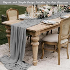 12 Pack Cheesecloth Table Runner, 35x120 Inch Boho Gauze Fabric Table Runner 10ft Rustic Sheer Runner for Wedding Party Baby Shower Table Decor (Grey) - Image 6