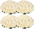100 PCS Fake Champagne Roses, Artificial Champagne Flowers Bulk, Faux Roses by Jefuzh