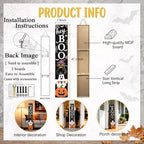Foutcheou Halloween Sign With Hey Boo Ghost and Bats 47" （Black） - Image 2
