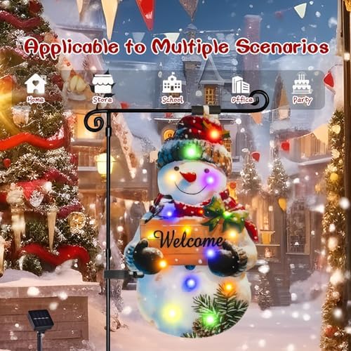 28x40 Solar Christmas Snowman Garden Flag, Outdoor Decor - Image 4