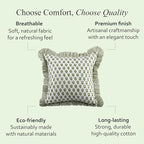 CPC Block Print Ruffle Throw Pillow Cover Emerald Green 18"x18", Pack of 2 - Image 6