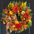 Fall Wreaths for Front Door 24 Inch Autumn Wreath Rustic Fall Decor by PureCosy