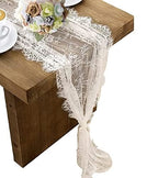 10 Pcs White Lace Table Runner 14 x 120 Inch Embroidered Boho Table Runner for Wedding Party Bridal Shower Decorations Vintage Rustic Table Runners by HEIPINIUYE