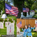 Shimeyao 40 Pack 12x18 Inch Small American Flags on Stick with Wood Pole - Image 4
