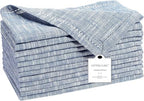 Cotton Clinic 12 Pack Farmhouse Style Slub Textured 18x18 Cloth Dinner Napkins, 100% Cotton for Everyday Use and Events - Soft and Durable Cocktail Napkins, Wedding Dinner Napkins, Navy Blue by CottonClinic