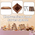 Willinglong 8 Pack Wood Risers for Buffet Table Dessert Table Display Set - Image 3