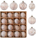 16Pcs Vintage Rustic Christmas Ball Ornaments - Large Shatterproof Neutral Christmas Ornaments Set Farmhouse Christmas Decor for Xmas Tree Home Party Holiday (Bronze) by Unknown