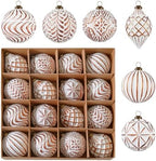16Pcs Vintage Rustic Christmas Ball Ornaments - Large Shatterproof Neutral Christmas Ornaments Set Farmhouse Christmas Decor for Xmas Tree Home Party Holiday (Bronze) by Unknown