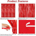 ZATAYE 12 Pack Red Valentines Christmas Foil Curtain Streamer Decorations - Image 4