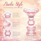 Sieral 24 Pcs Pink Taper Candle Holders 4'' Tall Candlestick Glass Holders Bulk Crystal Decorative Stand Wedding Stick Holder for Anniversary Party Dining Table Festival Decor - Image 3