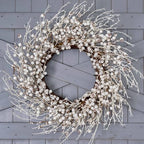 Winter Wreaths for Front Door 24 Inch Artificial Winter Wreath White Berry Wreath for Indoor Outdoor Window Wall Christmas Holidays by MAINGKAUNG