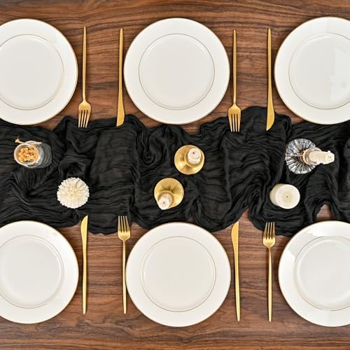 12 Pack Black Cheesecloth Table Runner,20x120 in Table Runner - Image 5