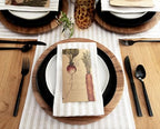Solino Home 100% Linen Table Runner, 14 x 132 in, Natural and White Striped - Image 3