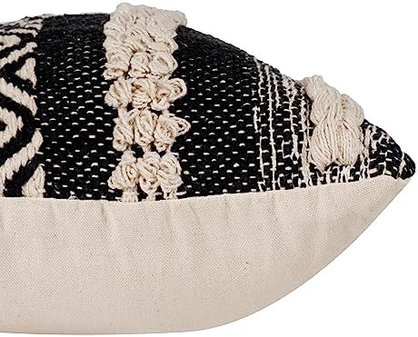 · REDEARTH · Textured Handwoven Throw Pillow Cases - Char Delineate Black - Image 5