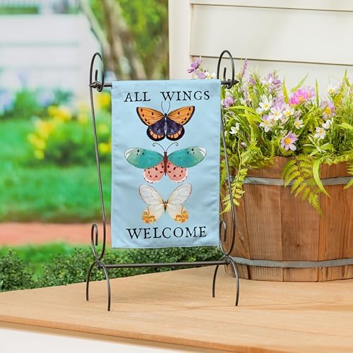 Evergreen Scroll American Garden Flag Stand | Premium Metal Iron Flag Holder Stand | Fits 12x18 Garden Flags for Outside | Weatherproof Outdoor - Image 2
