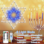 Hanukkah Chanukkah Decorations Window Lights, Star of David 80Led-2Pack - Image 2