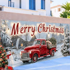 Christmas Garage Door Banner 6x13FT, Red Vintage Truck with Tree, Merry Christmas Garage Door Cover, Large Outdoor Xmas Decorations for Holiday Yard, House Front, Driveway & Winter Party Decor - Image 6