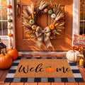 Moucuny 2 Pcs Fall Front Door Mat Pumpkin Welcome Mat Outdoor, Non-Slip by Moucuny
