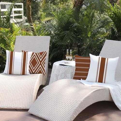 DFXSZ Outdoor Rust Waterproof Geometry Pillow Covers 20x20 Set of 4 - Image 5