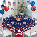 Square 4th of July Tablecloth 60x60 Inch, Patriotic Red White and Blue Table Cloth, Polyester Waterproof Wrinkle Resistant Independence Day Table Cover for Memorial Day Decorations Decor by Unknown