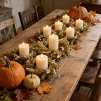 12 Pcs Small Fall Hanging Wreaths with Artificial Autumn Eucalyptus Greenery White Buds Beige Spikes Mini Cabinet Wreath for Home Table Centerpieces Kitchen Farmhouse Thanksgiving Party Decor - Image 5