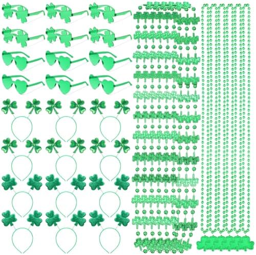 Crowye 36 Pcs St. Patricks Day Party Favors Bulk Sets, Clover by Crowye