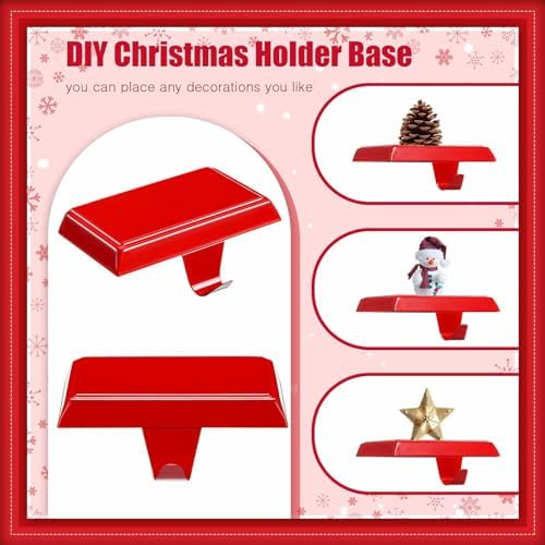 Zhengmy 8 Pcs Red Christmas Stocking Hangers for Mantel Stocking Holders - Image 3