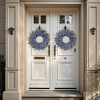 26'' Large Artificial Eucalyptus and Lavender Wreath for Front Door(Purple) - Image 4