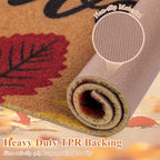 Ileading Fall Door Mat 24"x36", Non Slip No Shedding Faux Coir Mat Porch - Image 4